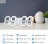 3D LED Digital Wall Clock Large Night Light Alarm Clock Snooze for Office Bedroom Living Room 12/24 Time/Date/Temperature Display Brightness Adjustable White 9.7 inch with Remote Control