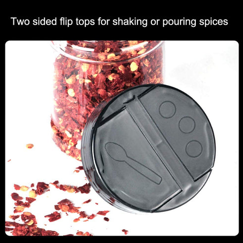 Abgream Plastic Spice Jars - 20 Pack Clear Containers Condiment Pots BPA free with Black Caps, Chalkboard labels, Chalk Marker for Storing Spice, Herbs, Salt, Pepper (5 oz)