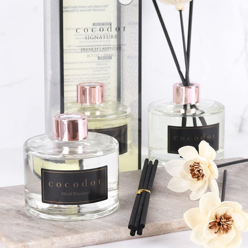 COCODOR White Flower Reed Diffuser/Lovely Peony/ 6.7oz(200ml) / 1 Pack/Reed Diffuser Set, Oil Diffuser & Reed Diffuser Sticks, Home Decor & Office