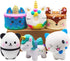 YOAUSHY 6 Pcs Squishies Toy Jumbo Slow Rising Unicorn Horse,Cake,Unicorn Donut,Panda,Spoon Cat Set for Kids Party Favors Stress Relief Toys