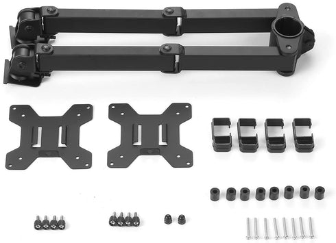 WALI Dual Monitor Arm, Fully Adjustable Pole Mount Bracket for WALI Monitor Mounting System (002ARM), Black