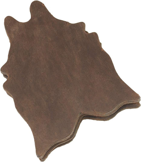 Hide & Drink, Durable Thick Leather Cowhide Shaped Rug Coffee & Drinks Coasters (6-Pack) Handmade :: Bourbon Brown