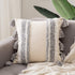 MIULEE Decorative Throw Pillow Cover Tribal Boho Woven Tufted Pillowcase with Tassels Super Square Pillow Sham Pillowcase Cushion Case for Sofa Couch Bedroom Car Living Room 20x20 Inch Grey