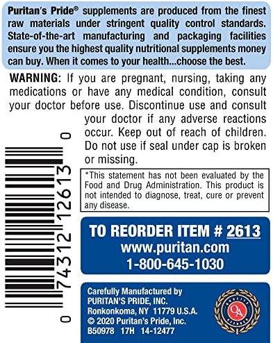 Puritan's Pride Probiotic Supplement, Acidophilus, 250 Count(Pack of 1)