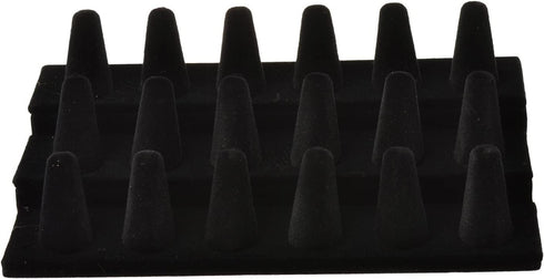 Bocar Black Velvet Finger Ring Display Showcase Organizer Holder Jewelry Storage Counter (18JZZ)