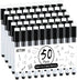 RETON 50 Pcs Rewritable Magnetic Dry Wipe White Board Markers Pens with Eraser Cap, 4.4 in Mini Dry Erase Marker with Fine Tip for Classroom, Office, Hospital, Home and Factory (50 Pcs, Black)