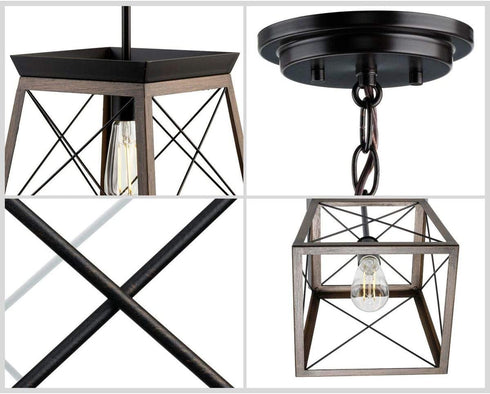 Briarwood Collection 1-Light Coastal Mini-Pendant Light Antique Bronze
