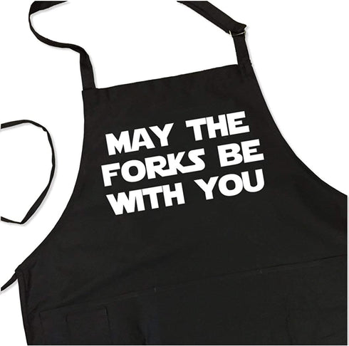 ApronMen, May the Fork BBQ Grill Adjustable Apron for Men, One Size