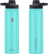 H2 Hydrology Adventure Water Bottle with 3 LIDS | Double Wall Vacuum Insulated Stainless Steel Wide Mouth | Sports Hot & Cold Leak Proof Sweat Free Thermos