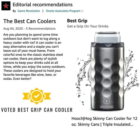 Hooch|Hog Slim Can Cooler Stainless Steel for 12 oz. Skinny Cans | 3x Insulated Beer Can Holder for Michelob Ultra, White Claw, Truly & Redbull (Blush Glitter)