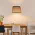 EDISHINE Plug in Pendant Light, Hanging Light with 15Ft Clear Cord, On/Off Switch, Grey Fabric Shade, Pendant Light Fixture for Bedroom, Kitchen, Living Room, Dining Table