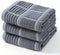 Anyi Kitchen Dish Towels Heavy Duty Absorbent Dish Cloths with Hanging Loop 100% Cotton Tea Bar Towels (16x26, Set of 3, Grey)