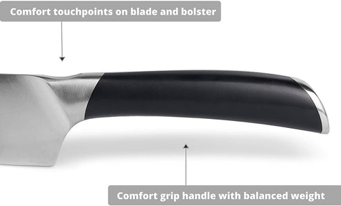Zyliss Comfort Pro 4.5" Serrated Paring Knife - Ice Hardened German Steel Kitchen Cutlery , Black/Stainless Steel
