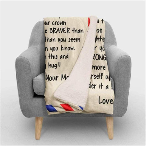 WINGSIGHT Letter Throw Blankets Mom to My Son Super Soft Warm Large Flannel Blanket Suitable for Birthday and Anniversaries Gifts for Bed, Sofa,Camping and Travel (59"x47", Mom-Son)