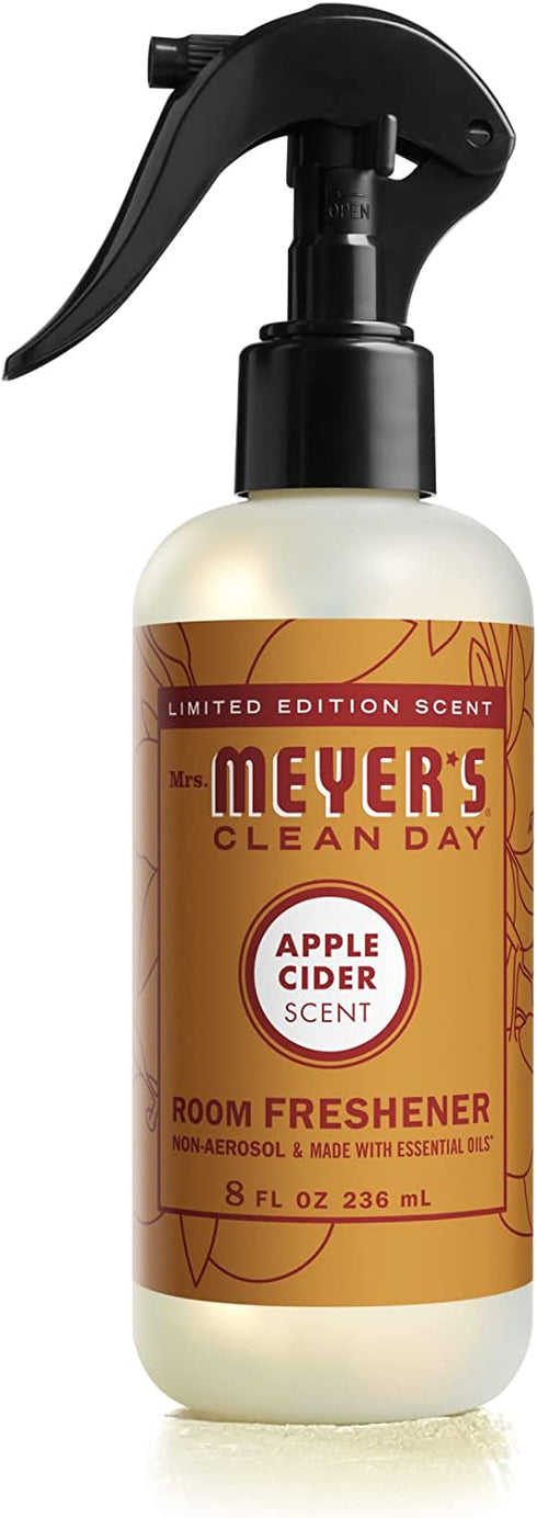 Mrs. Meyer's Clean Day Room and Air Freshener Spray, Non-Aerosol Spray Bottle Infused with Essential Oils, Apple Cider Scent, 8 fl oz