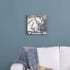 Hardy Gallery White Horse Picture Wall Art: Running Animal Artwork Painting Print on Wrapped Canvas for Bedroom (12'' x 12'')