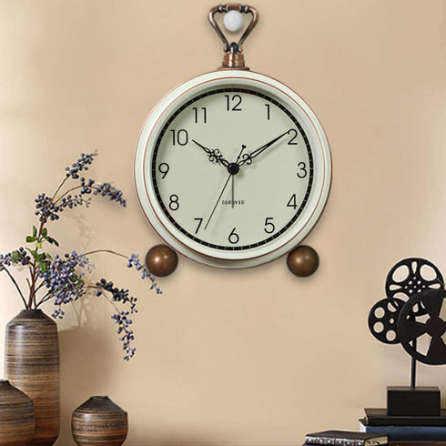Maxspace Alarm Clock, Retro Non-Ticking Table Clock Battery Operated Small Alarm Clock with Quartz Analog, Desk Clock for Bedrooms Living Room Decor Kids (White)