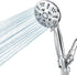 JDO High Pressure Handheld Shower Head, 6 Spray Settings Shower Head with Handheld, 4.3" High Flow Hand Held Shower head Set with Stainless Steel Hose and Adjustable Bracket (Chrome)