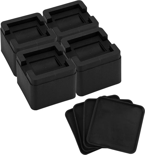 Joyclub 3 Inch Heavy Duty Bed Risers Durable and Stackable Bed Lifts Fits to Casters or Legs of Sofa, Table, Couch and Bed Frame (4 Pack)