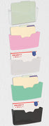 5 Pack - Simple Houseware Single Pocket Wall Mount File Holder, Assorted Color