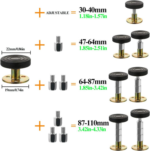 WENIUBE-Anti Shake Bed Stoppers,4Pcs Adjustable Threaded Bed Frame Anti-Shake Tools(30-112Mm) for Bed, Bedside Baffle,Headboard Holder