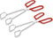 Stainless Steel Kitchen Tongs Hiash Heavy Duty Cooking Tongs Good Grips 10-Inch Scissors Tongs with Comfortable Red Handle for Cooking Barbecue, Set of 2