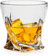 LUXU Whiskey Glasses(Set of 4)-10 oz Twisted Scotch Glasses,Premium Old Fashioned Glasses,Clear Crystal Bourbon Rock Glasses,Large Bar Glasses,Unique Glassware Tumblers for Cocktails