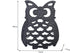 Cast Iron Trivet for Hot Dishes, Lovely Owl Pattern Black Trivet, Hot Pot Holder Pads with Rubber Pegs, Decorative for Kitchen & Dining Table