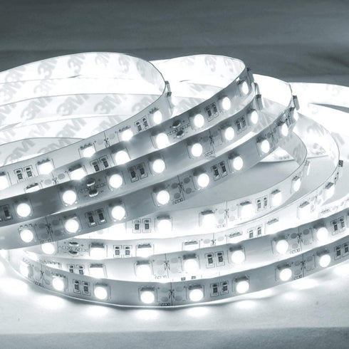 ABI Daylight White 6000K High Brightness Flexible LED Strip Light with AC Adapter, SMD 5050 LED Chips, 5 Meters / 16.4 FT Spool, 12VDC