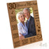 KATE POSH 30 Years of Marriage Engraved Natural Wood Picture Frame, 30th, Husband and Wife, 30 Years Down Forever to Go (4x6-Vertical)