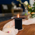 Amusaer Black Pillar Candles 2x3 Inch 12 Packs Unscented Pillar Candles Dripless Soy Candles for Home, Halloween, Party