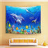 HVEST Marine Life Wall Tapestry Dolphin Shark Turtle and Fish Under Blue Sea Wall Hanging Ocean Tapestries for Kids Bedroom Living Room Dorm Wall Decor Birthday Party Background,80Wx60H inches