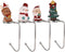4 Pieces Animals Christmas Stocking Holders Set Mantel Hooks Hanger Xmas Safety Hang Grip Stockings Clip New Year Party Decor (4, Multi Hook)
