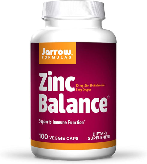 Jarrow Formulas, Zinc Balance Capsules, 15 mg, 100 Count