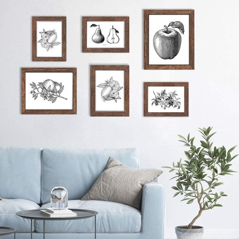 ZIRANLING 8x10 Picture Frame Wood Rustic Brown Set with High Definition Glass for Table Top and Wall Mounting Display(ZRL-8x10-4RB)