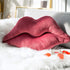 Ashler 3D Lips Throw Pillows Smooth Soft Velvet Insert Included Cushion for Couch Bed Living Room, Pink, 20 X 11 inches