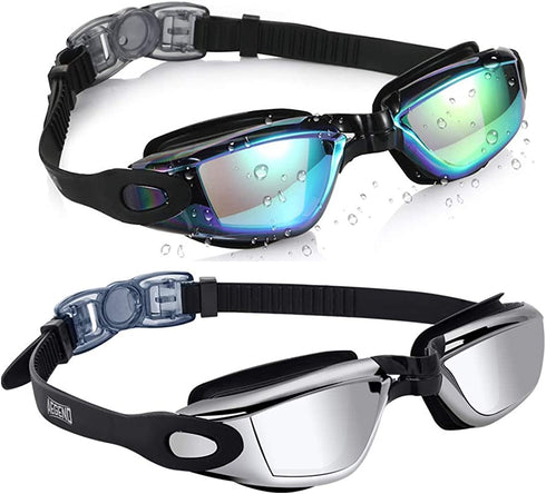 Aegend Swim Goggles, 2 Pack Swimming Goggles No Leaking Adult Men Women Youth
