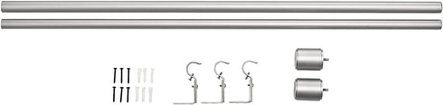 Amazon Basics 1-Inch Wall Curtain Rod with Cap Finials - 36 to 72 Inch, Nickel