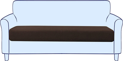 subrtex Couch Slipcover RV Seater Slip Covers Loveseat Stretch Durable Sofa Spandex Elastic Furniture Protector for Settee Seat for Replacement in Livingroom, Medium, Chocolate