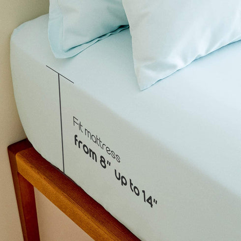 BROLEX King Fitted Sheet,1 Single Fitted Sheet Only,Ultra Soft Stretchy Jersey Knit,Wrinkle Free & Stay in Place,Fit Mattress Deep from 8" Up to 14",Baby Blue