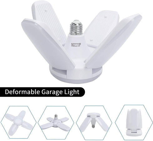 LED Garage Lights,60W Adjustable Trilights LED Garage Ceiling Light,6000Lumens LED Garage Ceiling Light, 6000k Nature Light with High Bright Garage Light for Garage,Warehouse