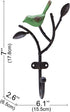SOFFEE DESIGN 2 Packs Coat Hooks Wall-Mounted Hanging Metal Rack, Heavy Duty Tree Branch & Birds Key Holder, Vintage Farmhouse Coat Hooks for Towels, Hats, Scarves - Green