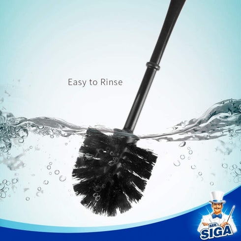 MR.SIGA Toilet Brush with Holder, Pack of 3, Black