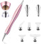 Benote Metal Diamond Art Pen, Ergonomic Diamond Drill Dotz Pen Screw in Tip 5D Diamond Accessories Painting Tools Multi Replacement Pen Heads for DP Cross Stitch - Rose Gold