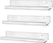 hblife 15" Clear Acrylic Floating Wall Ledge Shelf, Wall Mounted Nursery Kids Bookshelf, Invisible Spice Rack, Clear 5MM Thick Bathroom Storage Shelves Display Organizer, 15" L x 4" D x 2" H, Set of 3
