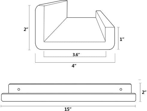 hblife 15" Clear Acrylic Floating Wall Ledge Shelf, Wall Mounted Nursery Kids Bookshelf, Invisible Spice Rack, Clear 5MM Thick Bathroom Storage Shelves Display Organizer, 15" L x 4" D x 2" H, Set of 3