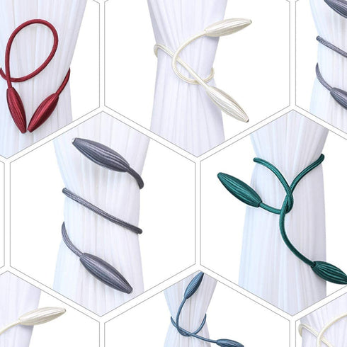 AINAAN 2 Pack Curtain Tiebacks,Random Modeling Drapery Tie Backs,Decorative Rope Holdbacks/Holder for Window Blackout and Sheer Panels, 2019, Gray