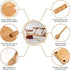 Outamateur Condiment Pots Seasoning Box Set Glass Condiment Canisters Pots with Bamboo Lids Spoon and Tray for Kitchen Coffee Bar Home(Set-of-3PCS)