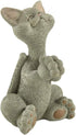 Whimsical Grey Cat Praying Figurine Cute Collectible - Happy Cat Collection - Cat Lover Gifts for Women, Cat Lover Gifts for Men, Cute Cat Gifts, Cat Office Desk Accessories, Cat Desk Decoration