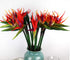 Large Bird of Paradise 32 Inch Permanent Flower ,Flower Stem 0.5 Inch ,UV Resistant No Fade Flower Part is Made of Soft Rubber PU,Artificial Flower Plants for Home Office 2 Pcs (Orange red)